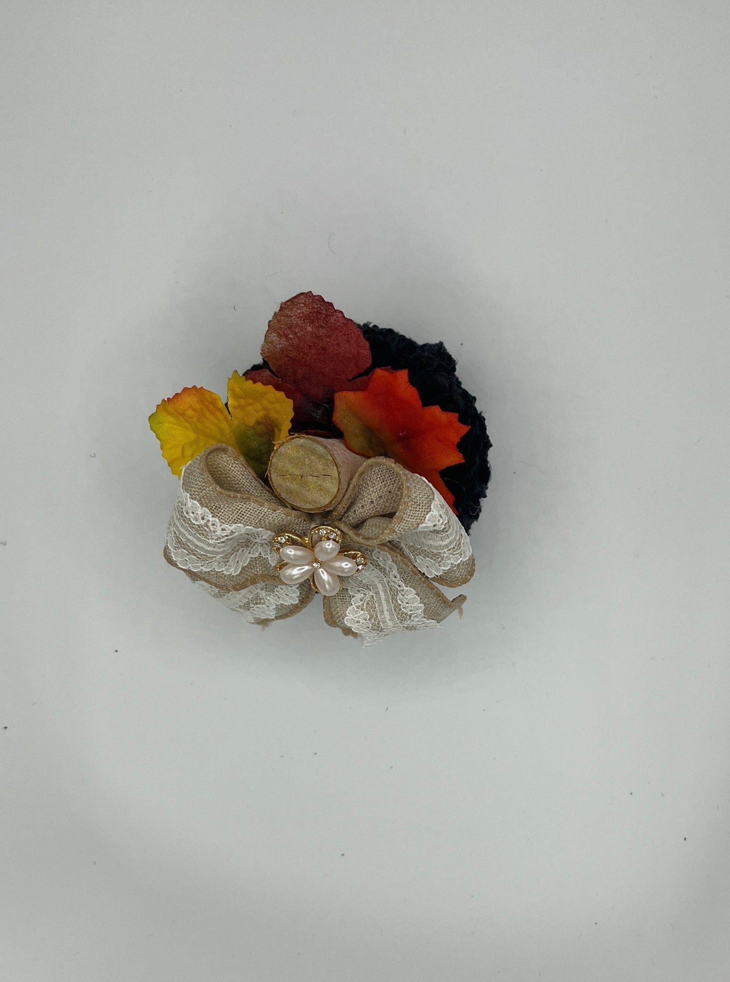 Mini Black yarn pumpkin