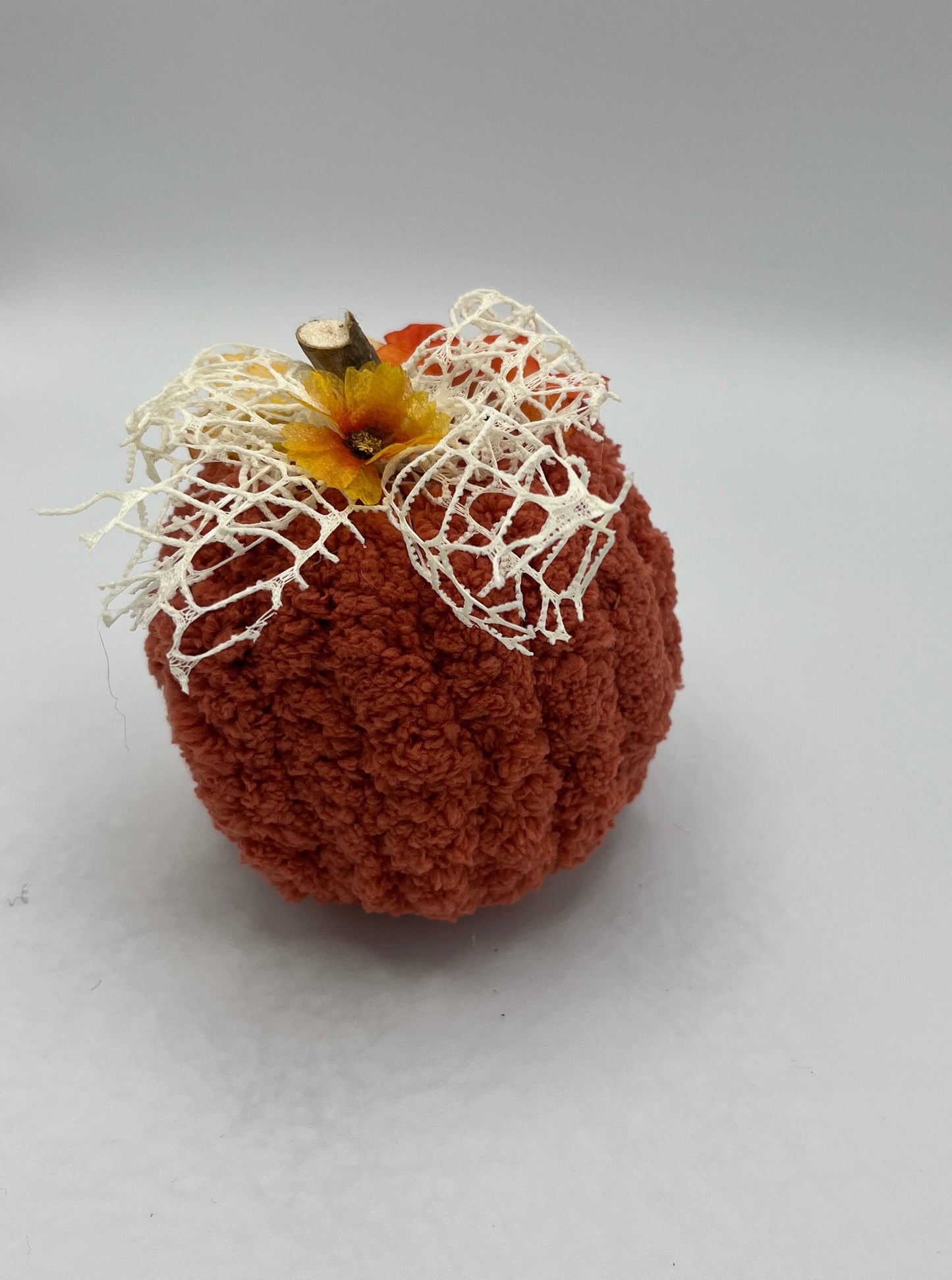 Orange thick yarn pumpkins