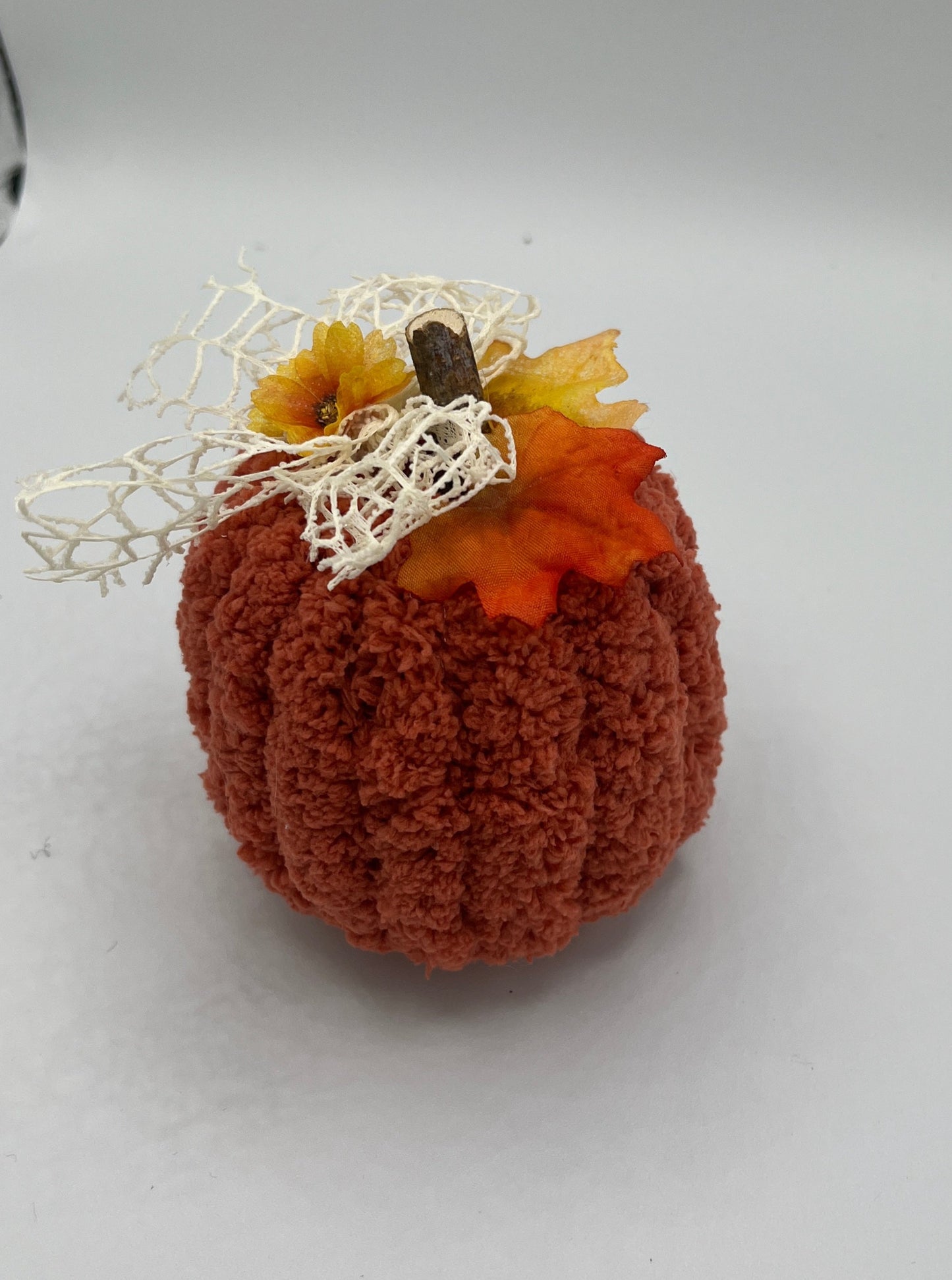 Orange thick yarn pumpkins