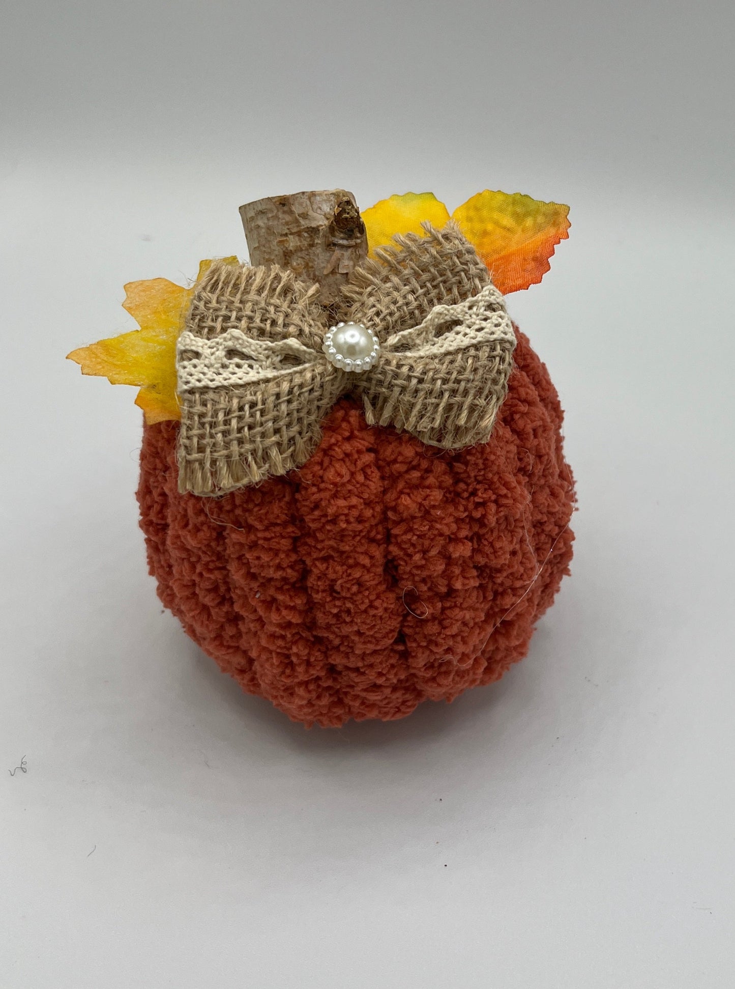 Orange thick yarn pumpkins