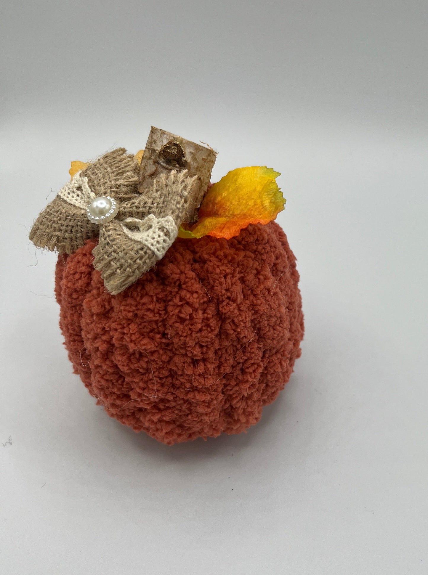 Orange thick yarn pumpkins