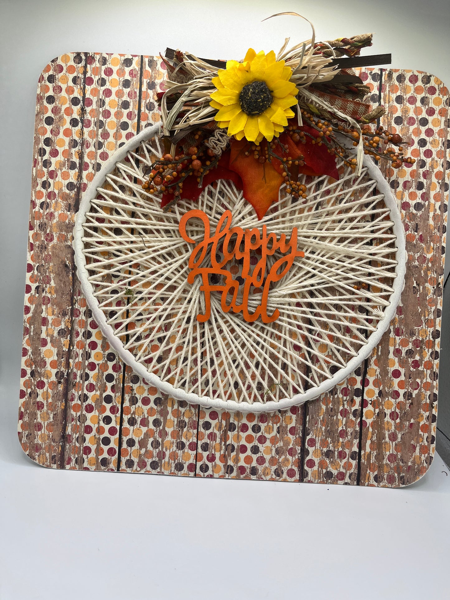 String Pumpkin Happy Fall Sign