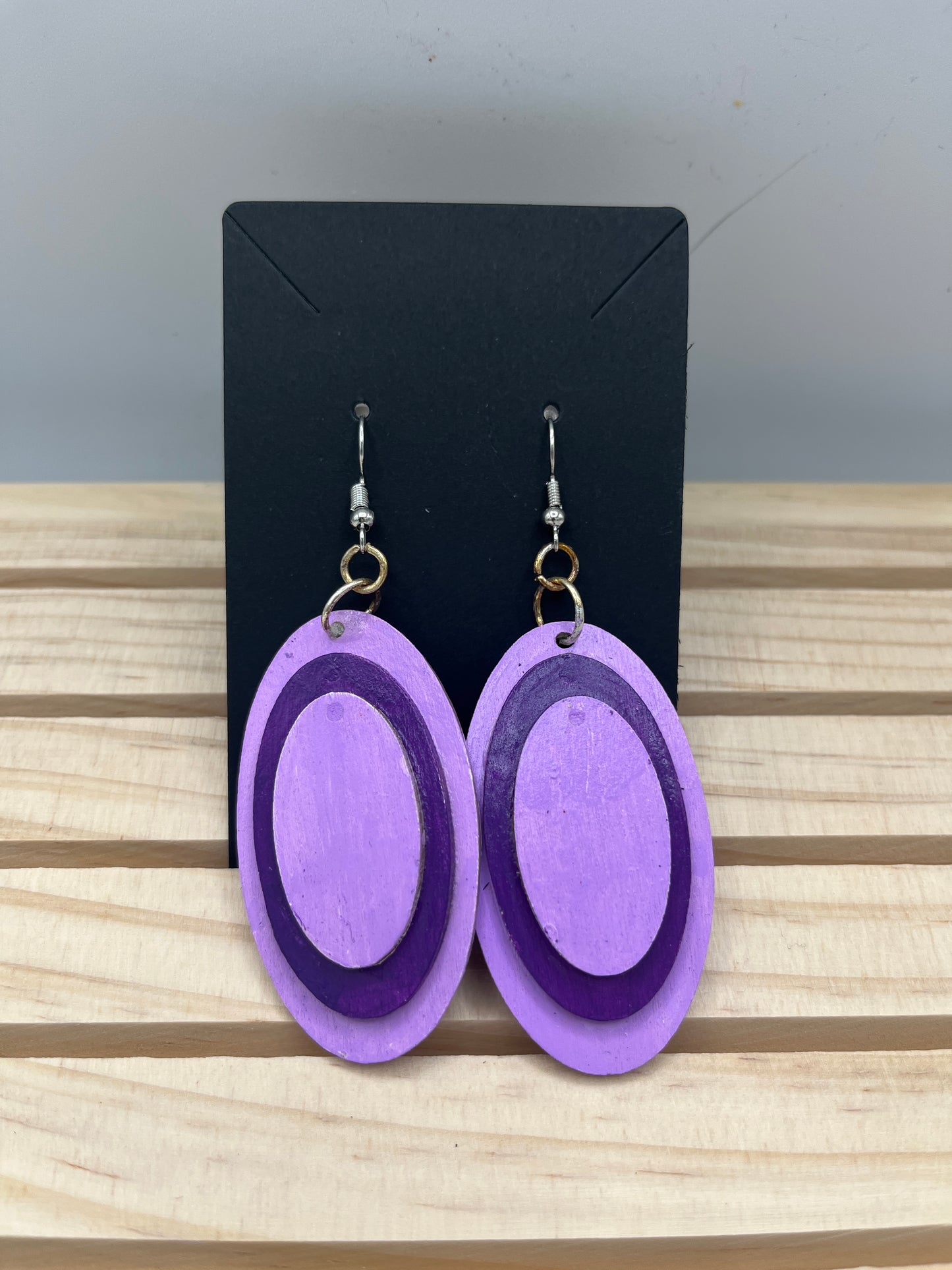 Purple oval earrings