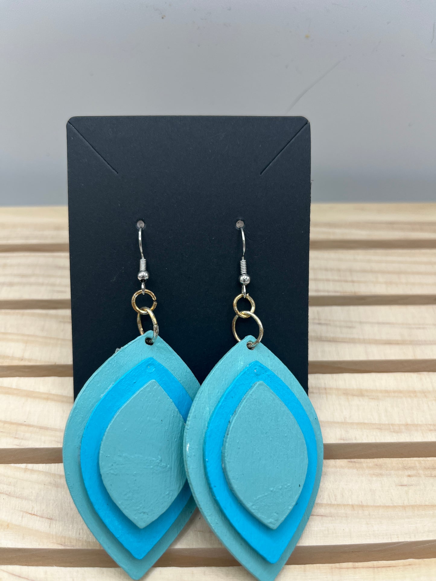 Two toned teal earrings