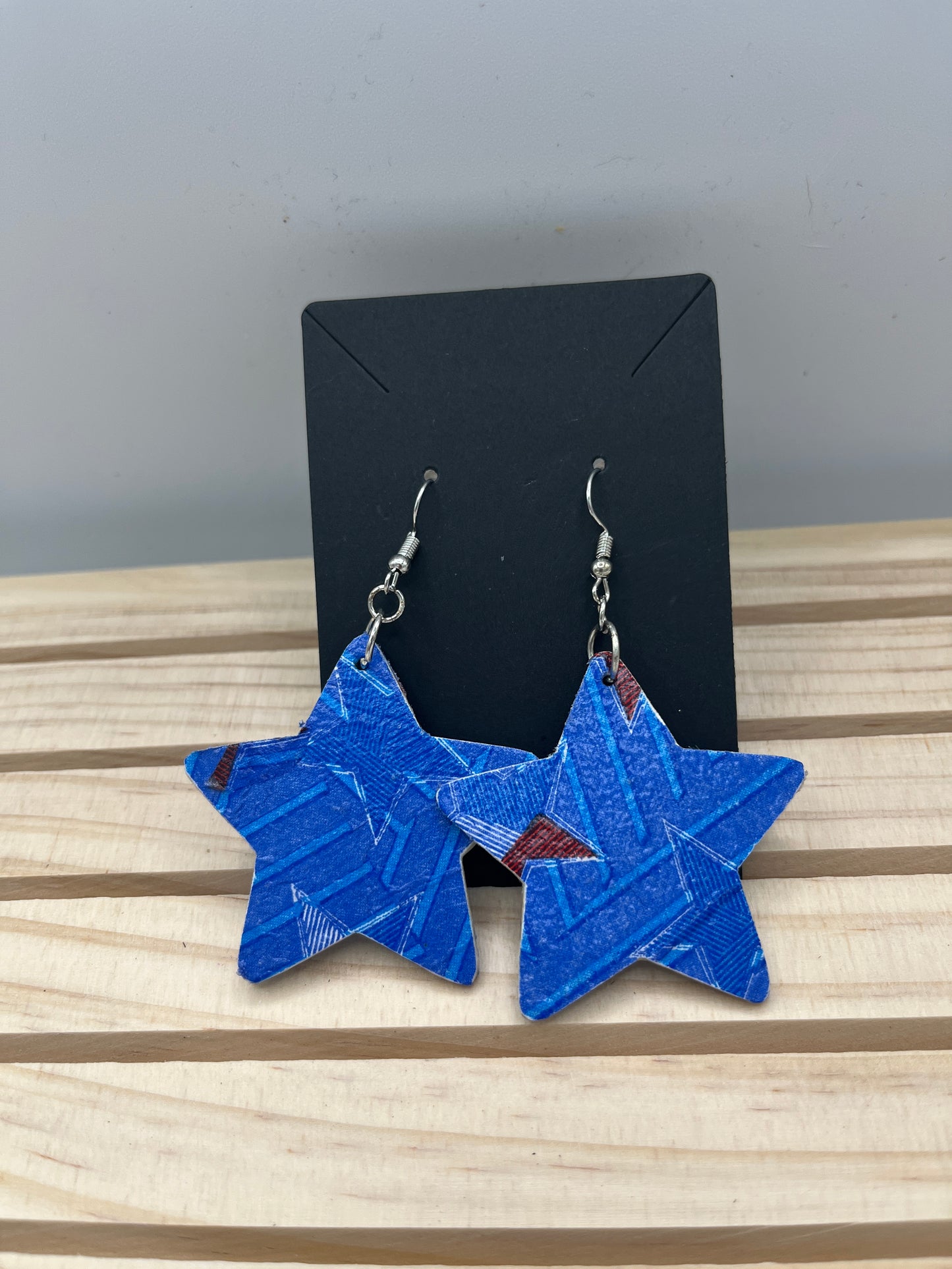 Red white and blue star earrings