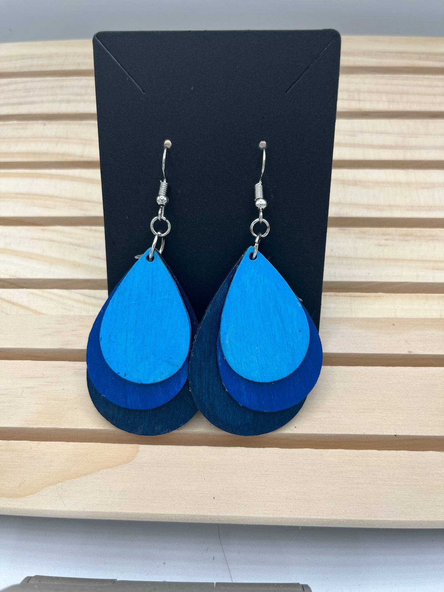 Shades of Blue teardrop earrings