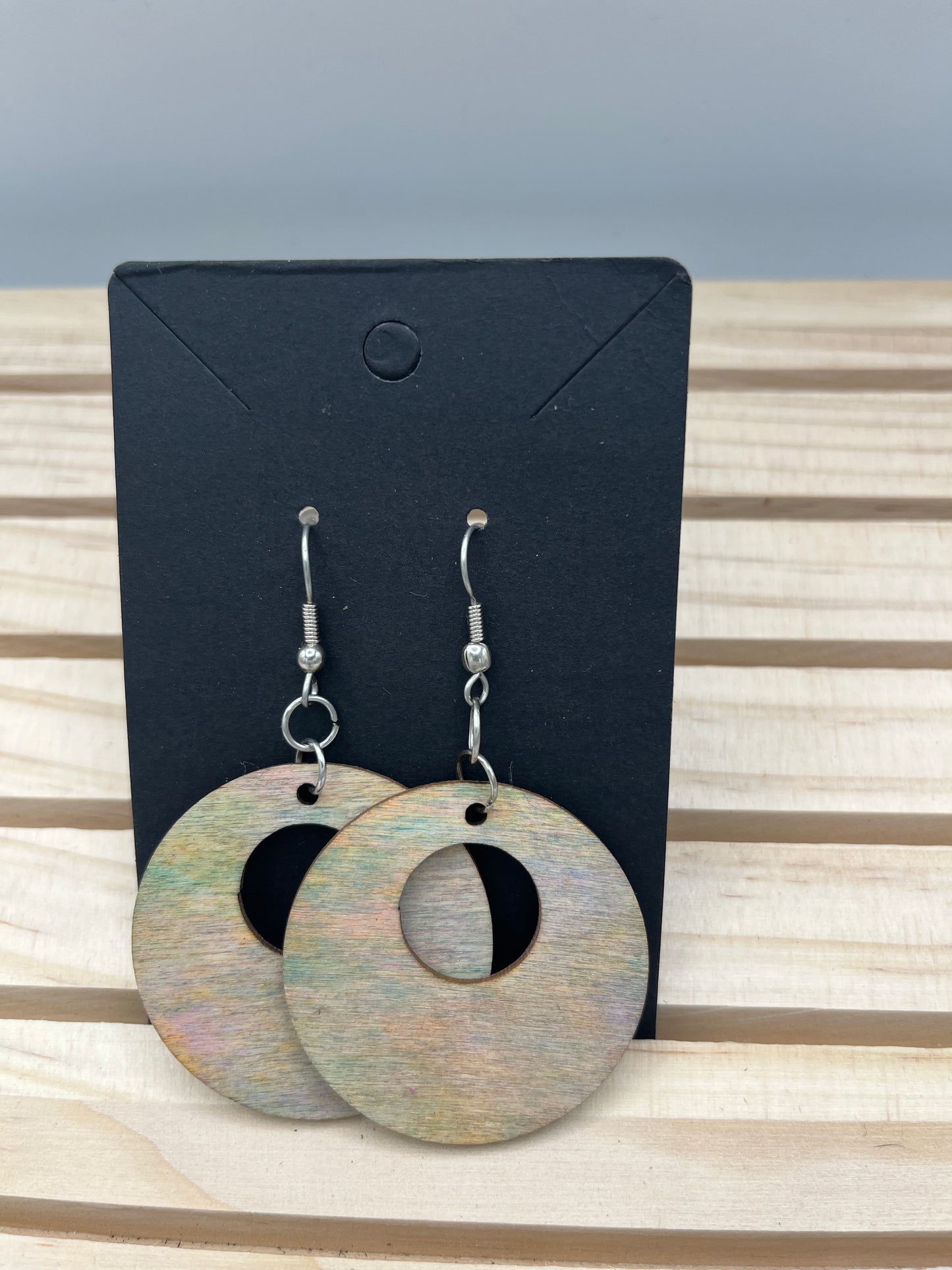 Tye dyed circle earrings