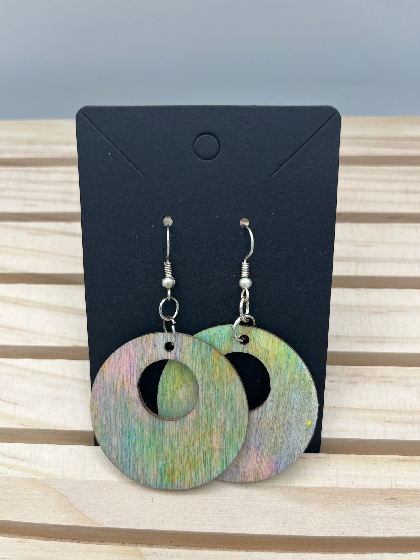 Tye dyed circle earrings
