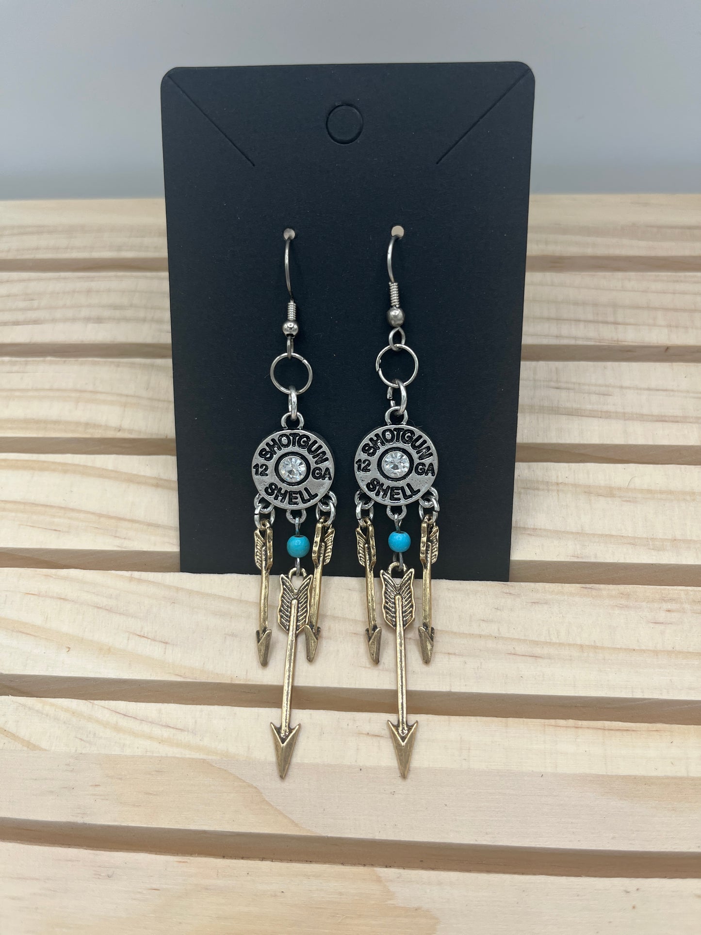 Shotgun shells and arrow earrings
