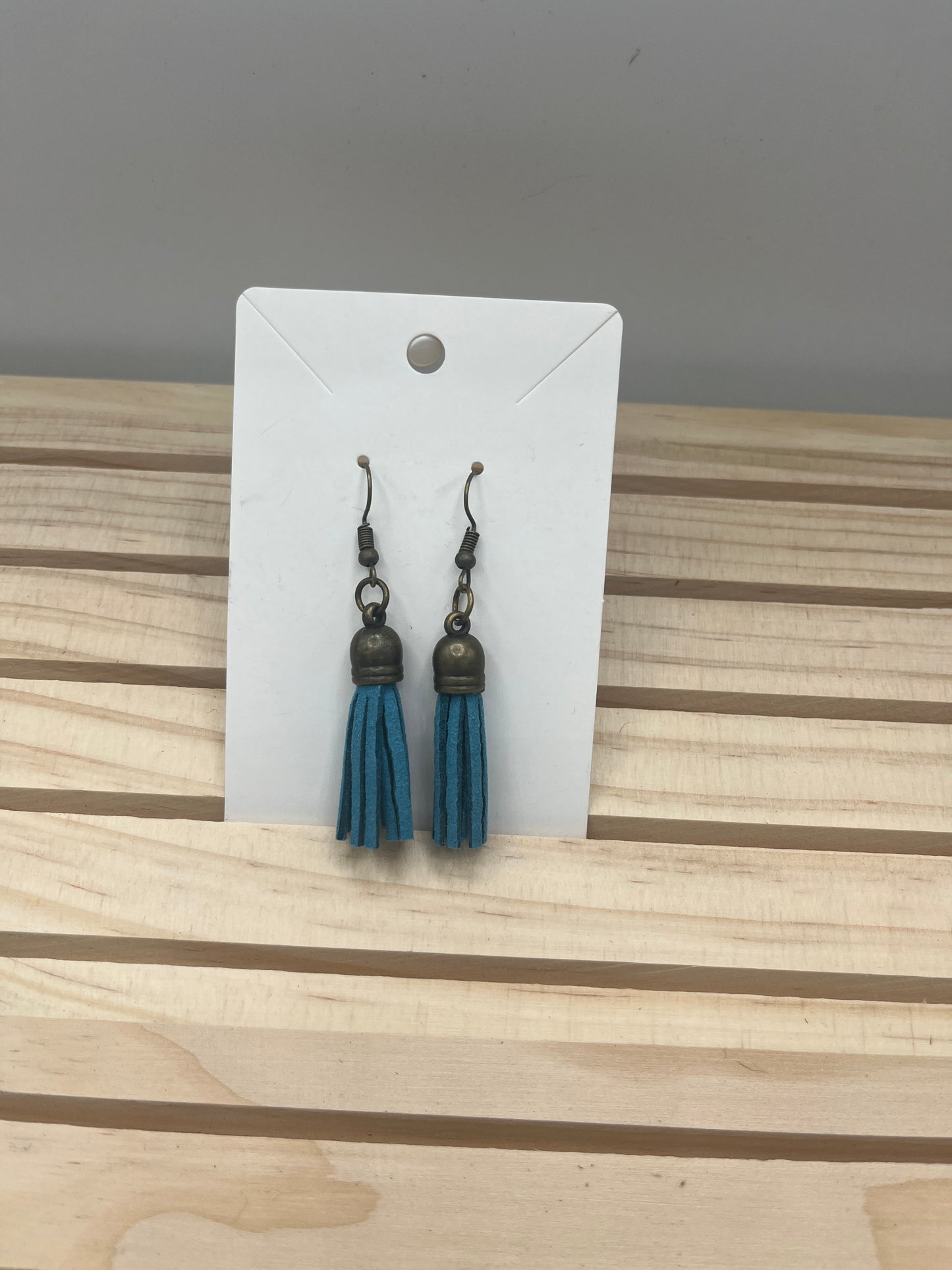 Teal Tassel earrings