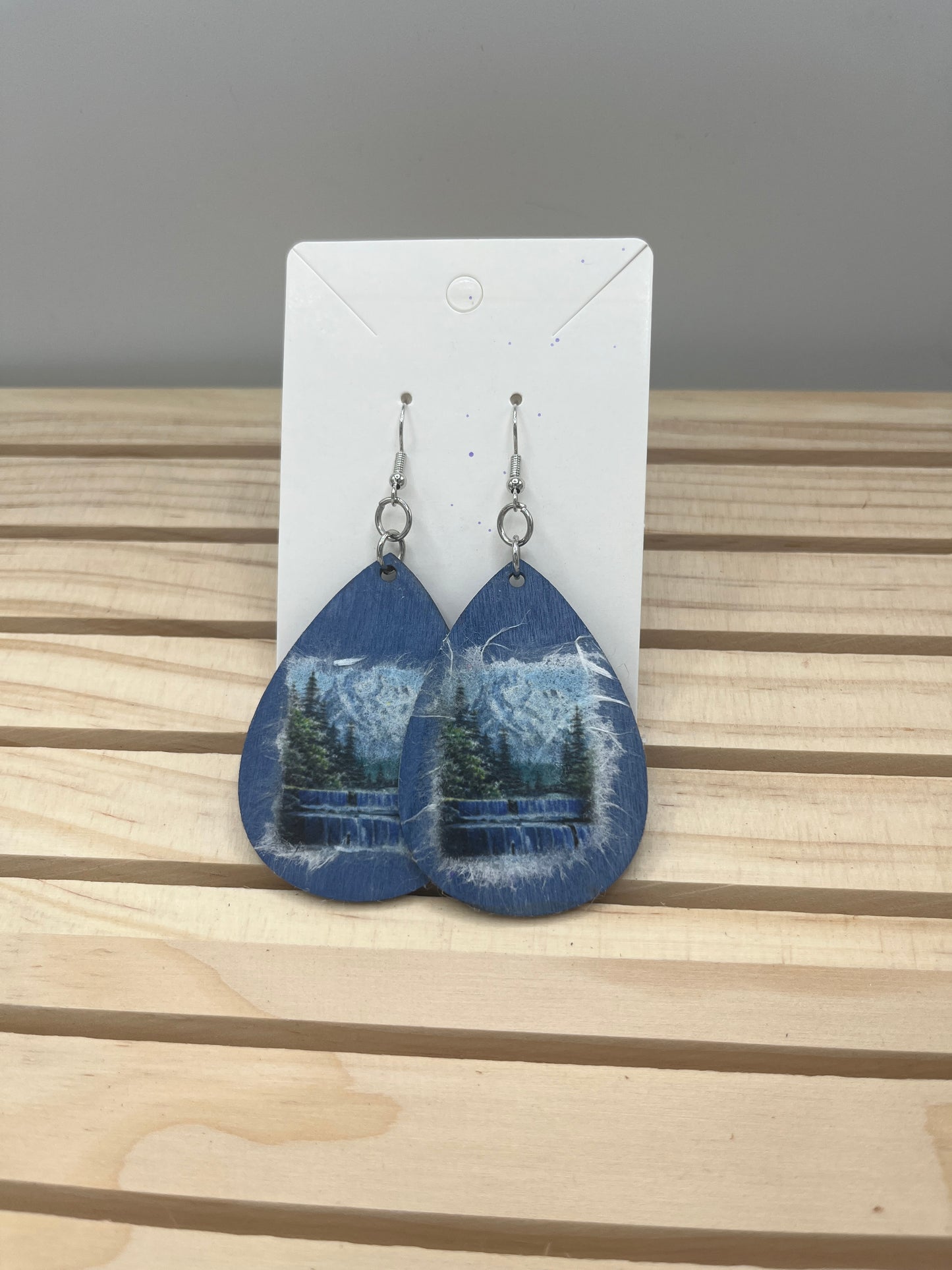 Mountain lake teardrop earrings