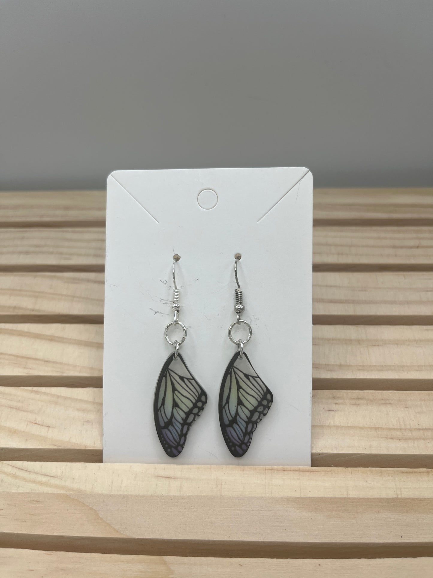 Multi colored butterfly wing earrings