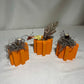 Three mini block pumpkins