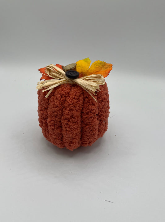 Orange thick yarn pumpkins