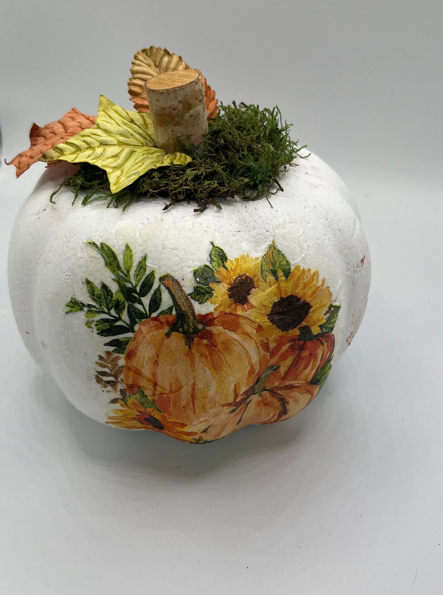 White Pumpkin with Sunflowers