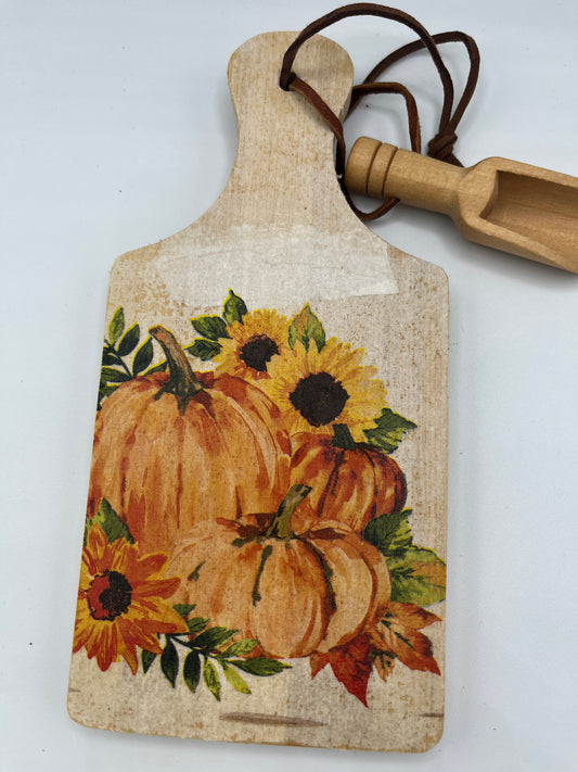 Sunflower and Pumpkin Mini Cutting Board