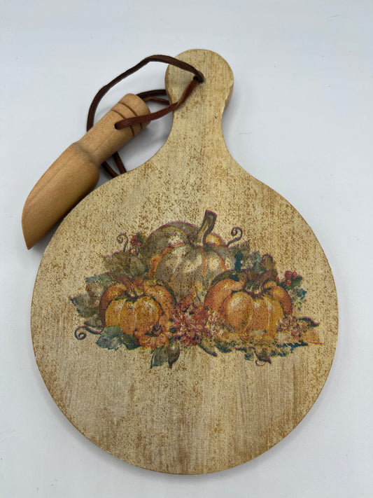 Pumpkins round cutting board