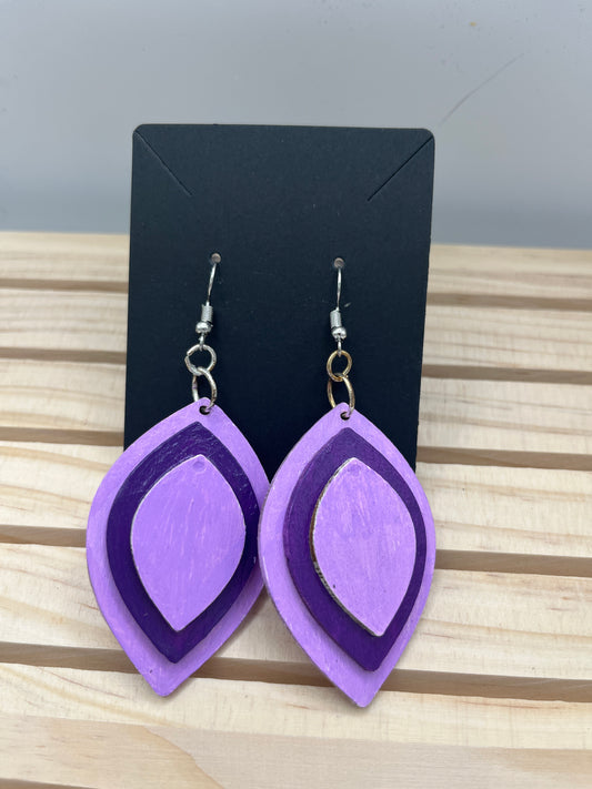 Lavender leaf shaped earrings