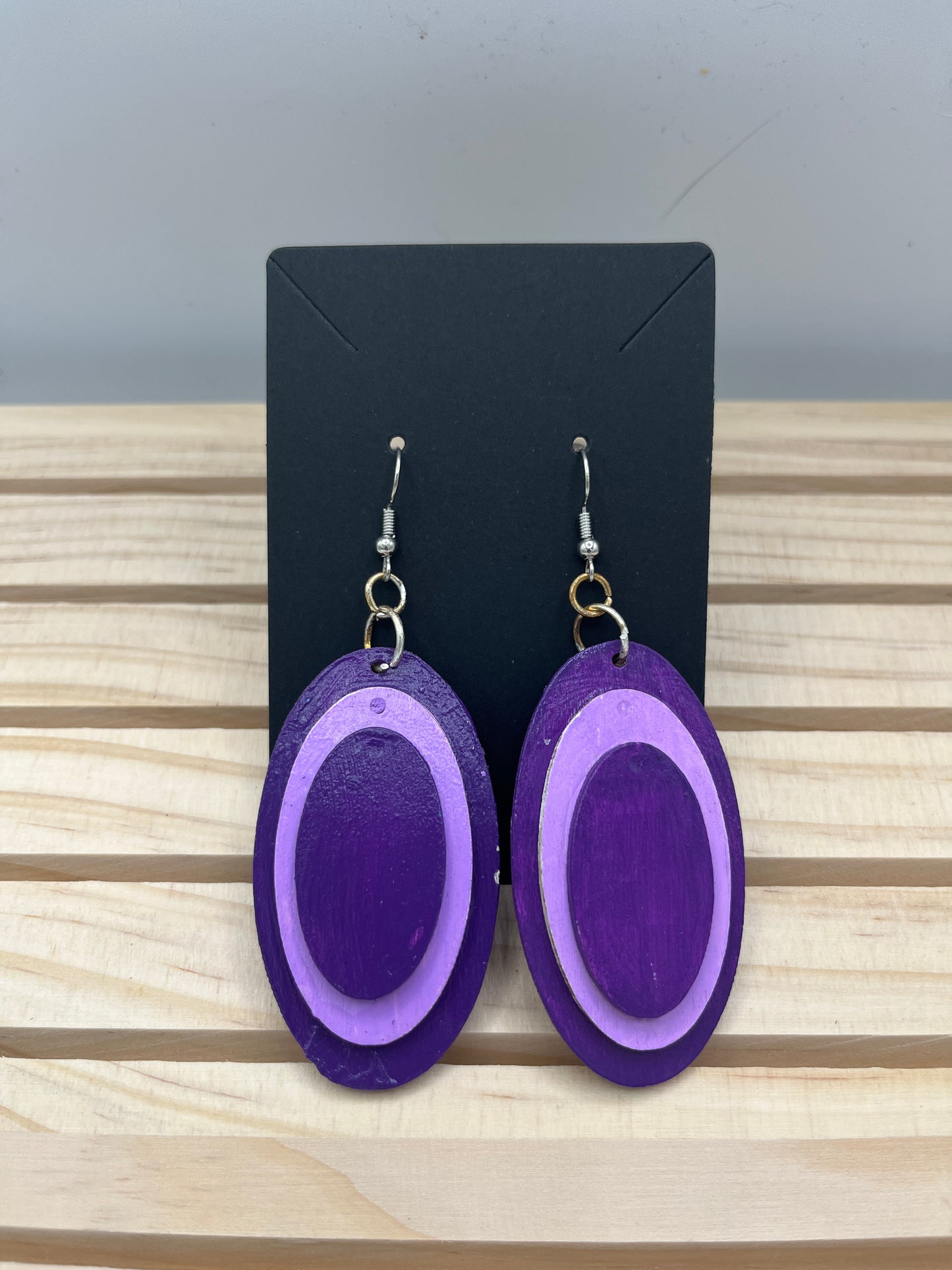 Dark Purple Oval Earrings