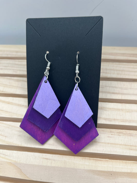 Purple Diagonal Earrings