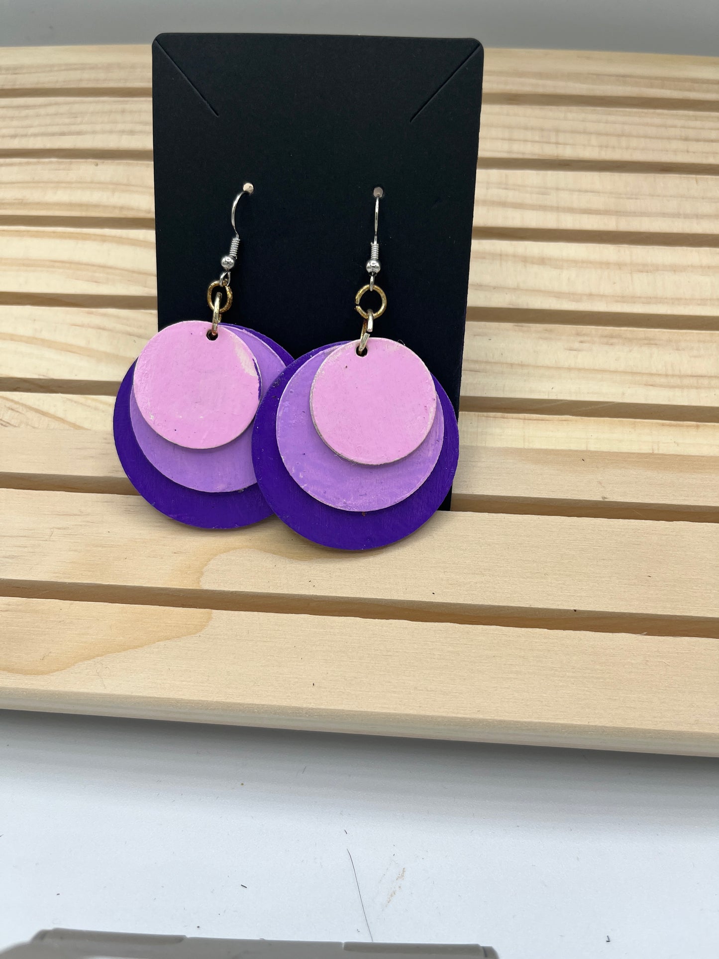 Purple Circle Earrings