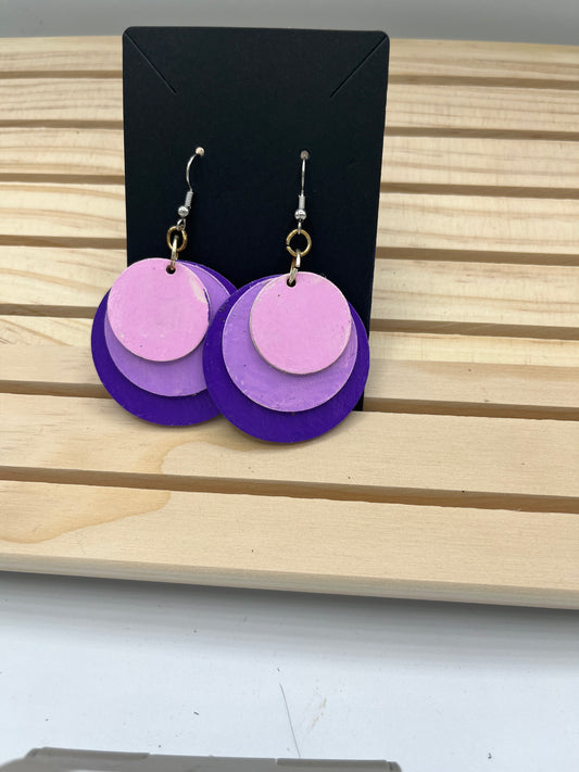 Purple Circle Earrings