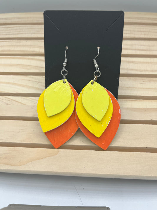 Orange - Yellow dangle earrings