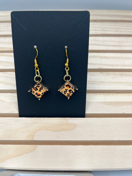 Leopard print earrings