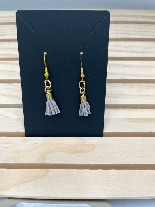 Mini Gray tassel earrings