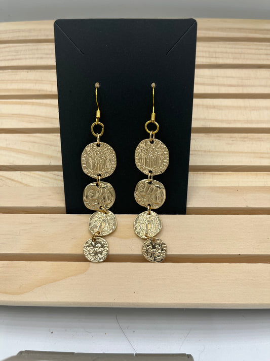 Long dangle Coin earrings