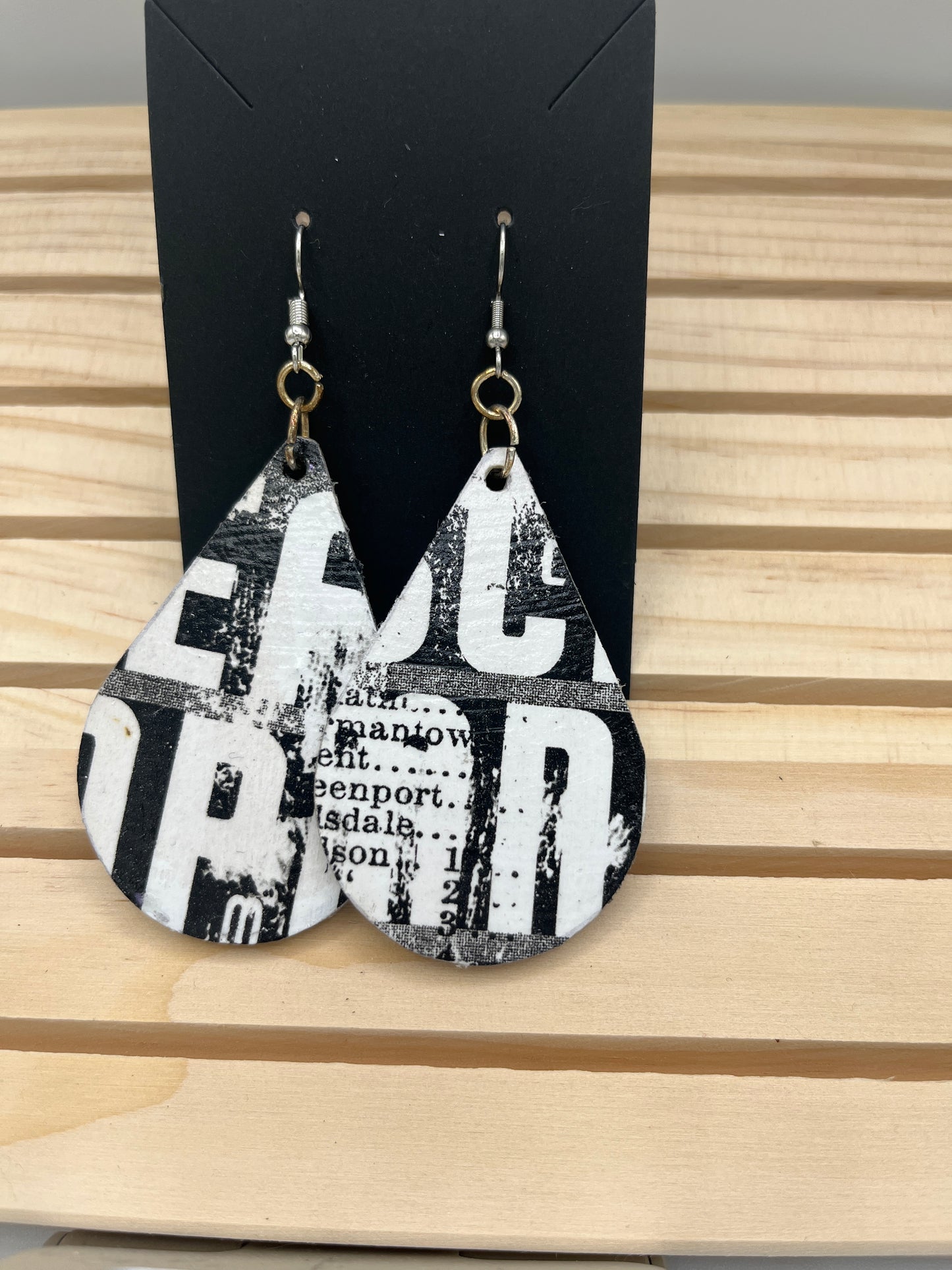 Graffiti letter teardrop earrings