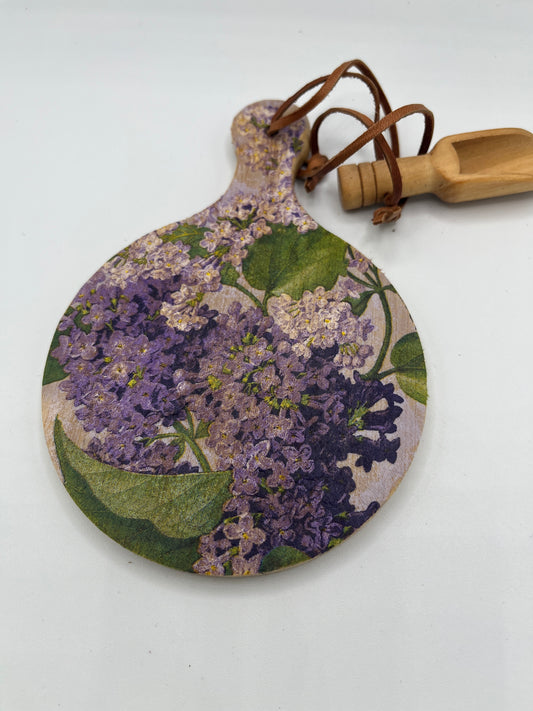 Purple floral cutting board