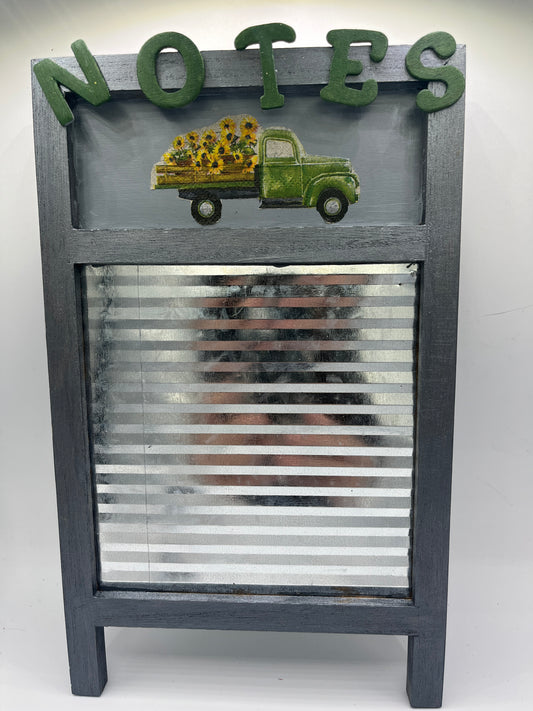 Washboard Notes w/ sunflowers and truck