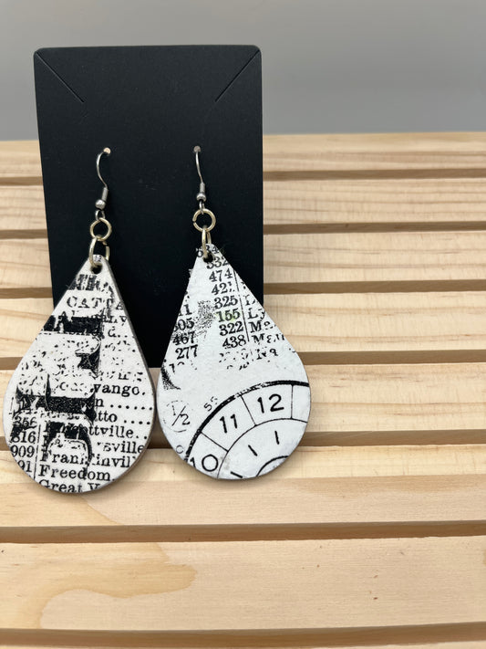 Graffiti teardrop earrings clockworks