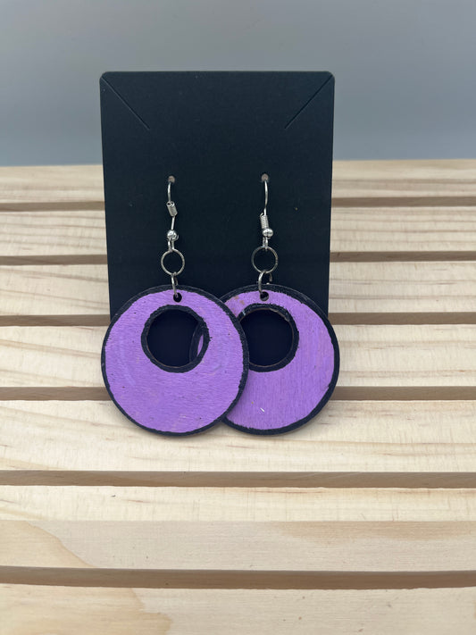 Purple and Black Earrings