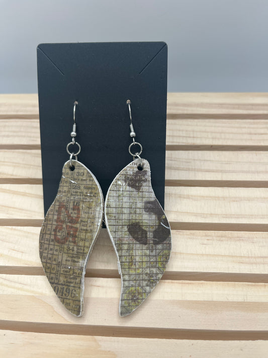 Dark newsprint Earrings