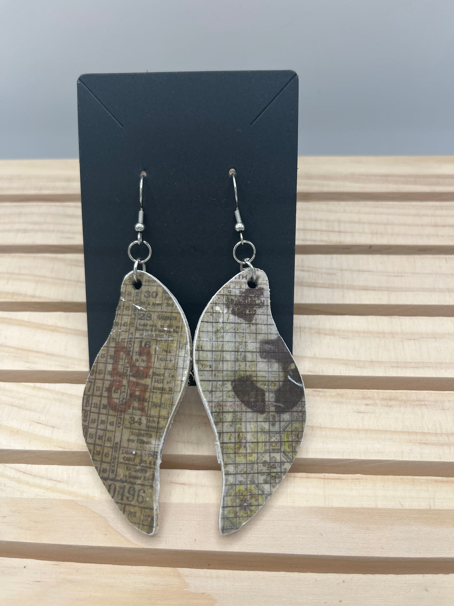 Dark newsprint Earrings