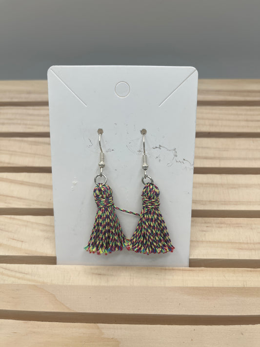 Multi colored tassel earrings