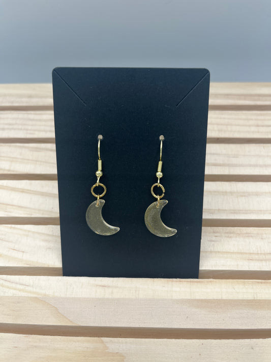 Gold moon earrings