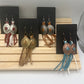 Leather Tan with sparkle Conchos earrings