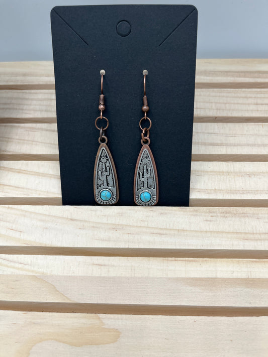 Cacti and Copper earrings