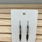 Brass slender feather earrings