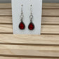 Red Teardrop gemstone earrings