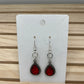 Red Teardrop gemstone earrings