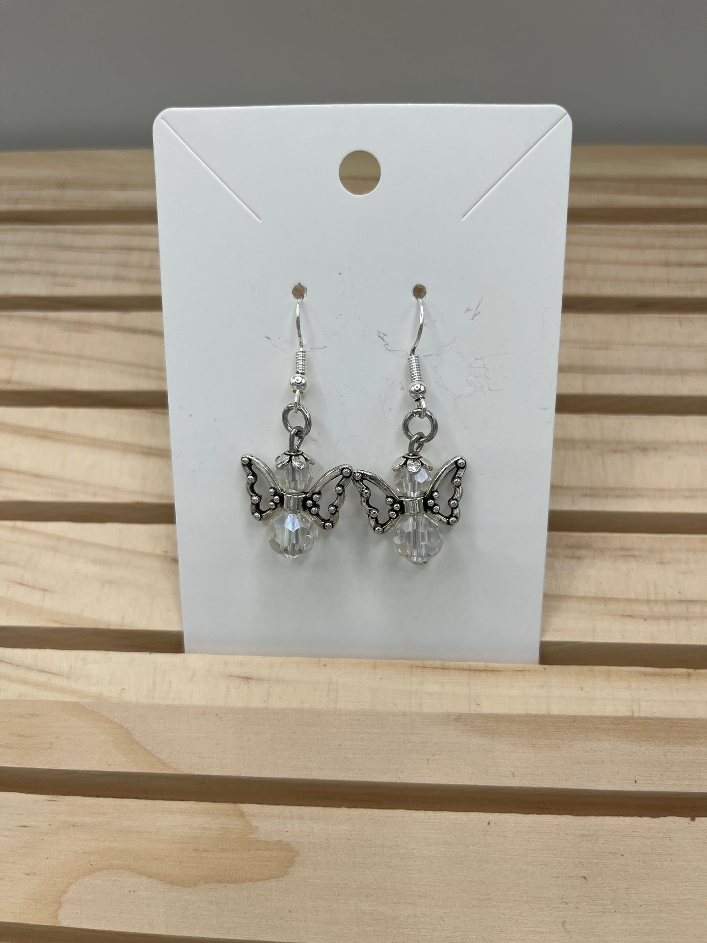 Crystal angel earrings