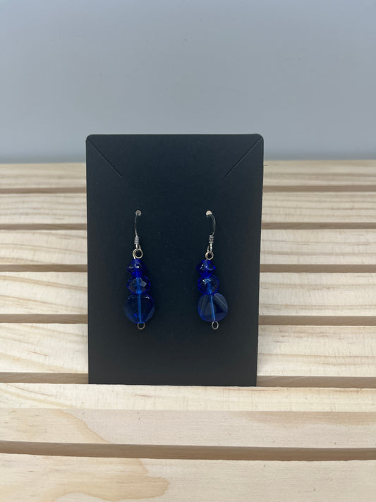 Cobalt Glass bead earrings