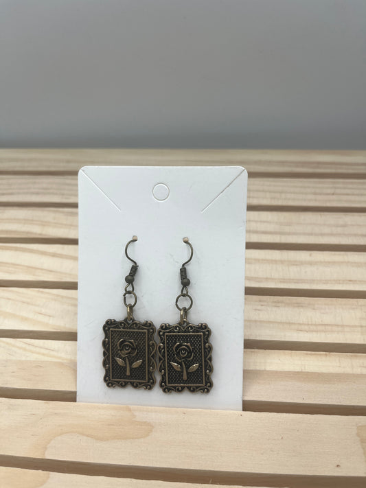 Framed Rose Earrings