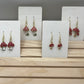 Red and white mushroom with leaves earrings